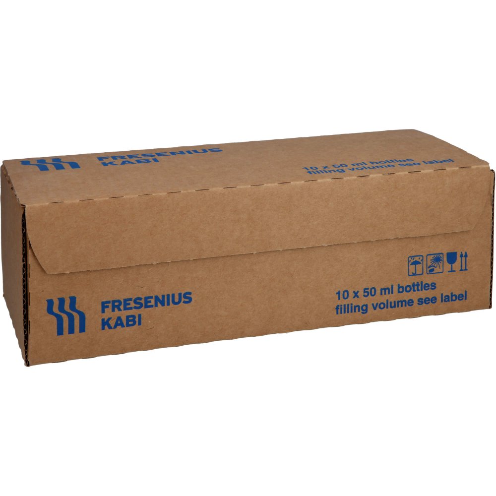 Das Produktfoto zeigt Propofol 1% 10mg/1ml Mct Fres.Em.Z.Inj.U.Inf.Dsfl. (10X50 ml) PZN 00194323