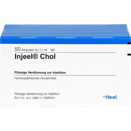 Das Produktfoto zeigt Injeel Chol Ampullen (50 stk) PZN 00212541