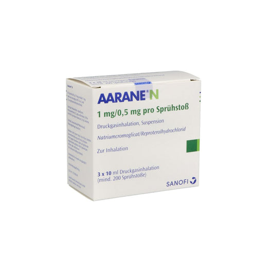 Das Produktfoto zeigt Aarane N Dosieraerosol (3X10 ml) PZN 00225466