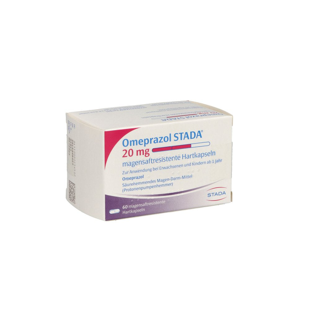 Das Produktfoto zeigt Omeprazol Stada 20 Mg Magensaftresist.Hartkapseln (60 stk) PZN 00225650