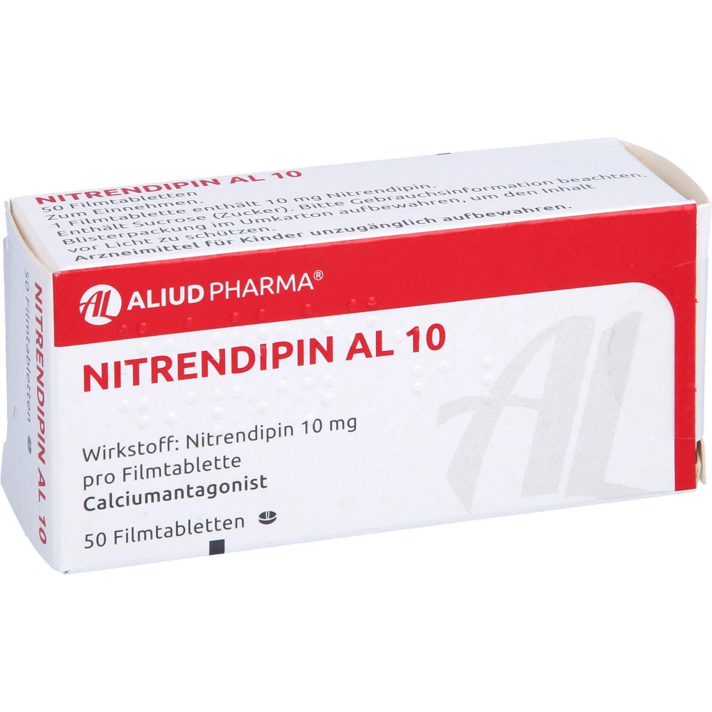 Das Produktfoto zeigt Nitrendipin Al 10 Filmtabletten (50 stk) PZN 00227790