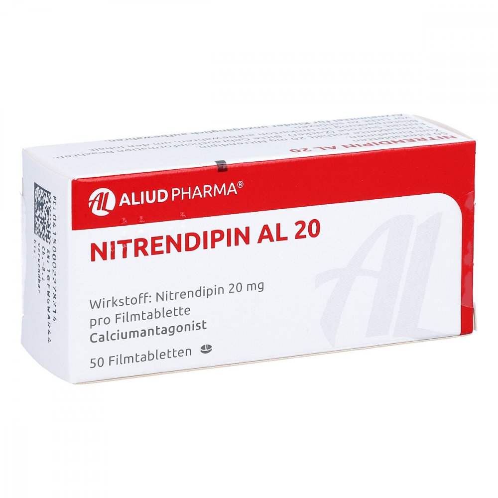 Das Produktfoto zeigt Nitrendipin Al 20 Filmtabletten (50 stk) PZN 00227821