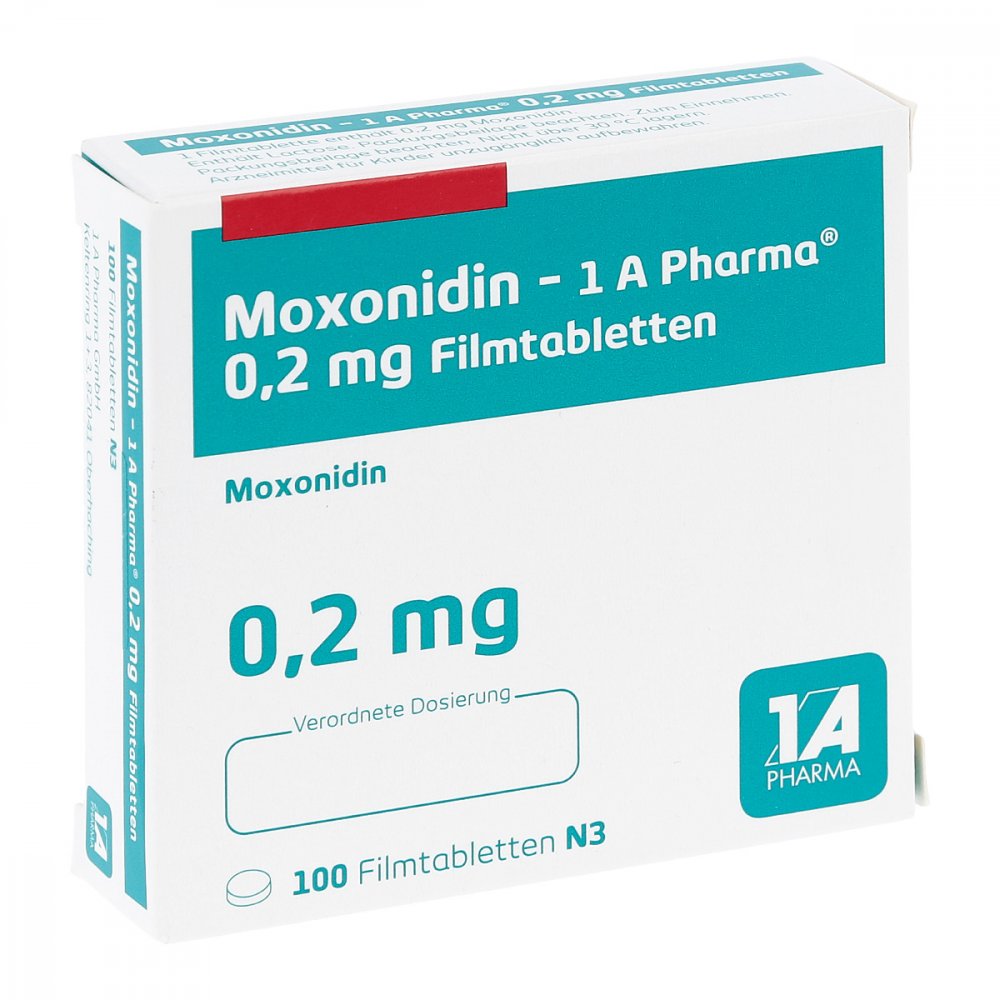 Moxonidin-1a Pharma 0,2 Mg Filmtabletten (100 stk)