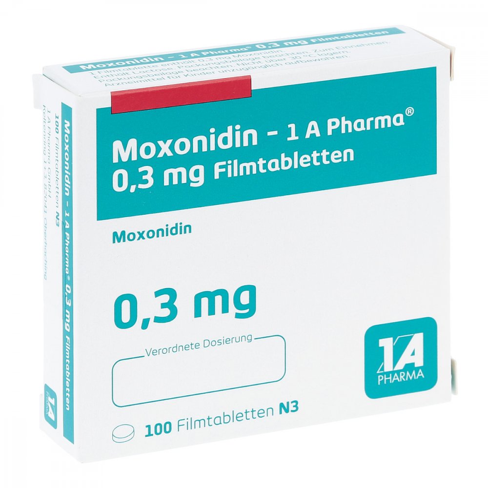Moxonidin-1a Pharma 0,3 Mg Filmtabletten (100 stk)