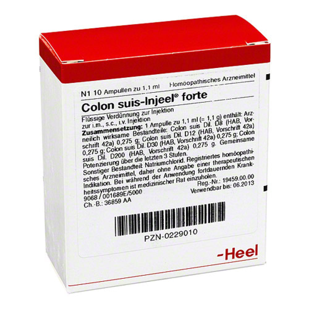 Das Produktfoto zeigt Colon Suis Injeel Forte Ampullen (10 stk) PZN 00229010