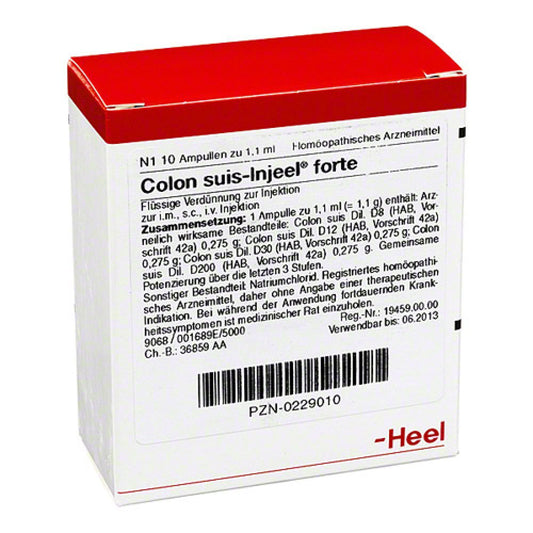 Das Produktfoto zeigt Colon Suis Injeel Forte Ampullen (10 stk) PZN 00229010