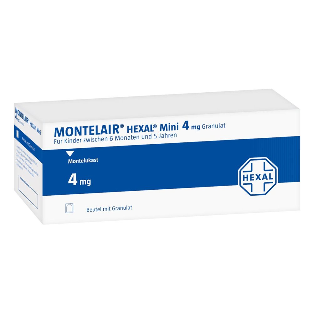 Das Produktfoto zeigt Montelair Hexal Mini 4 Mg Granulat (100 stk) PZN 00232911
