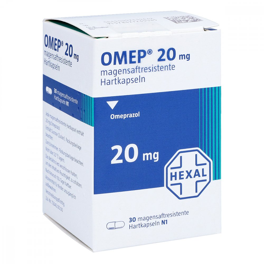 Das Produktfoto zeigt Omep 20 Mg Magensaftresistente Hartkapseln (30 stk) PZN 00233046