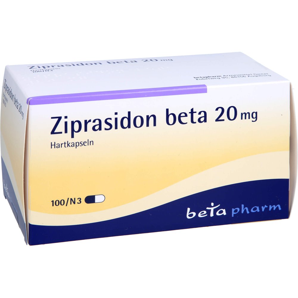 Das Produktfoto zeigt Ziprasidon Beta 20 Mg Hartkapseln (100 stk) PZN 00233448