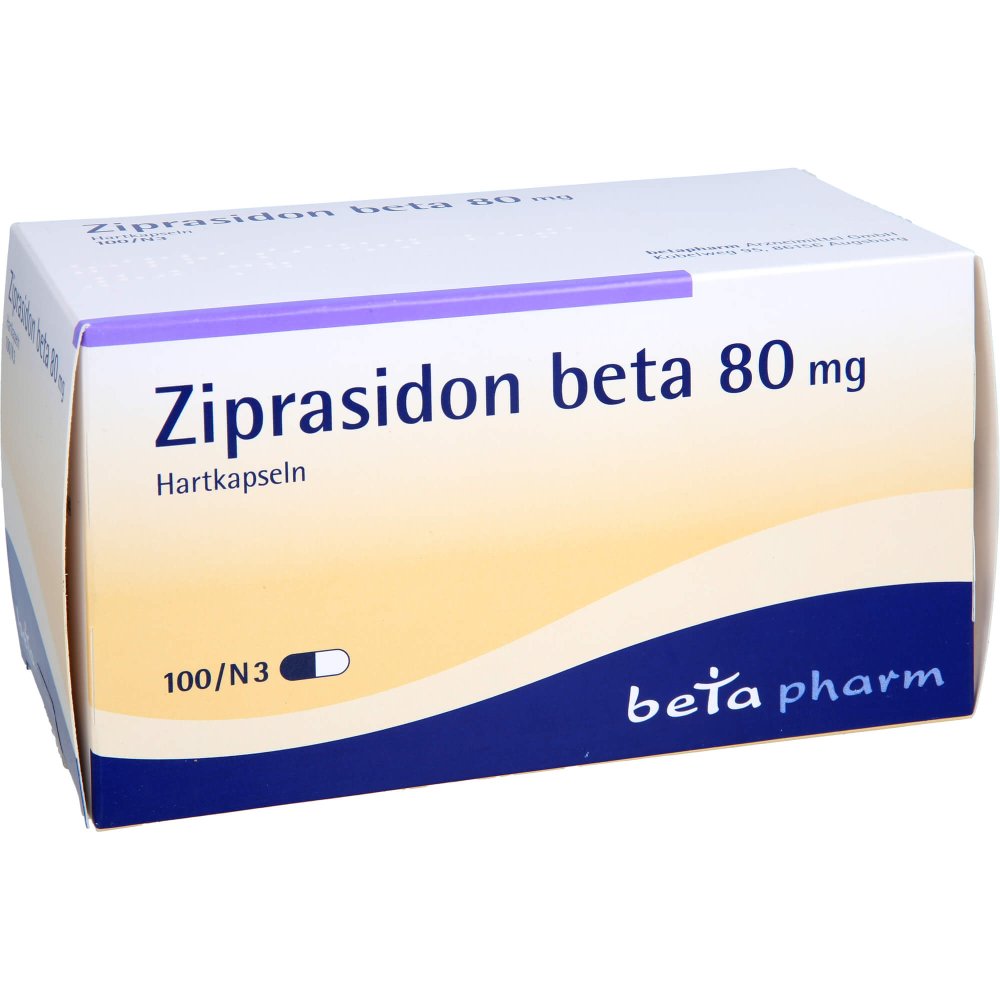 Das Produktfoto zeigt Ziprasidon Beta 80 Mg Hartkapseln (100 stk) PZN 00234005