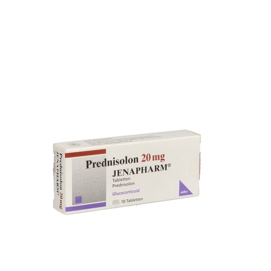 Das Produktfoto zeigt Prednisolon 20 Mg Jenapharm Tabletten (10 stk) PZN 00235803