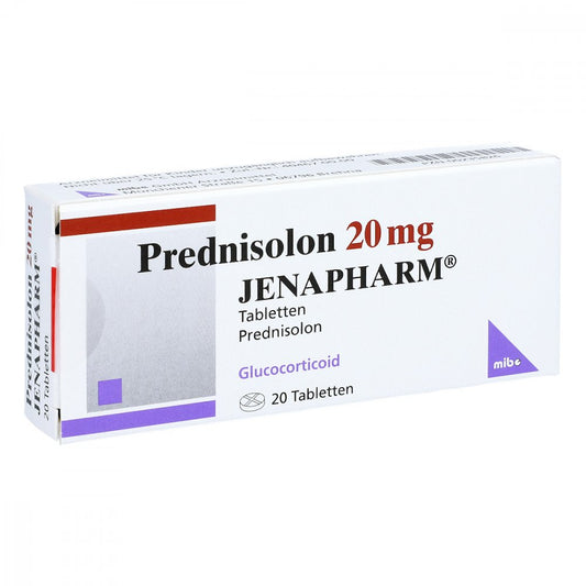 Das Produktfoto zeigt Prednisolon 20 Mg Jenapharm Tabletten (20 stk) PZN 00235826