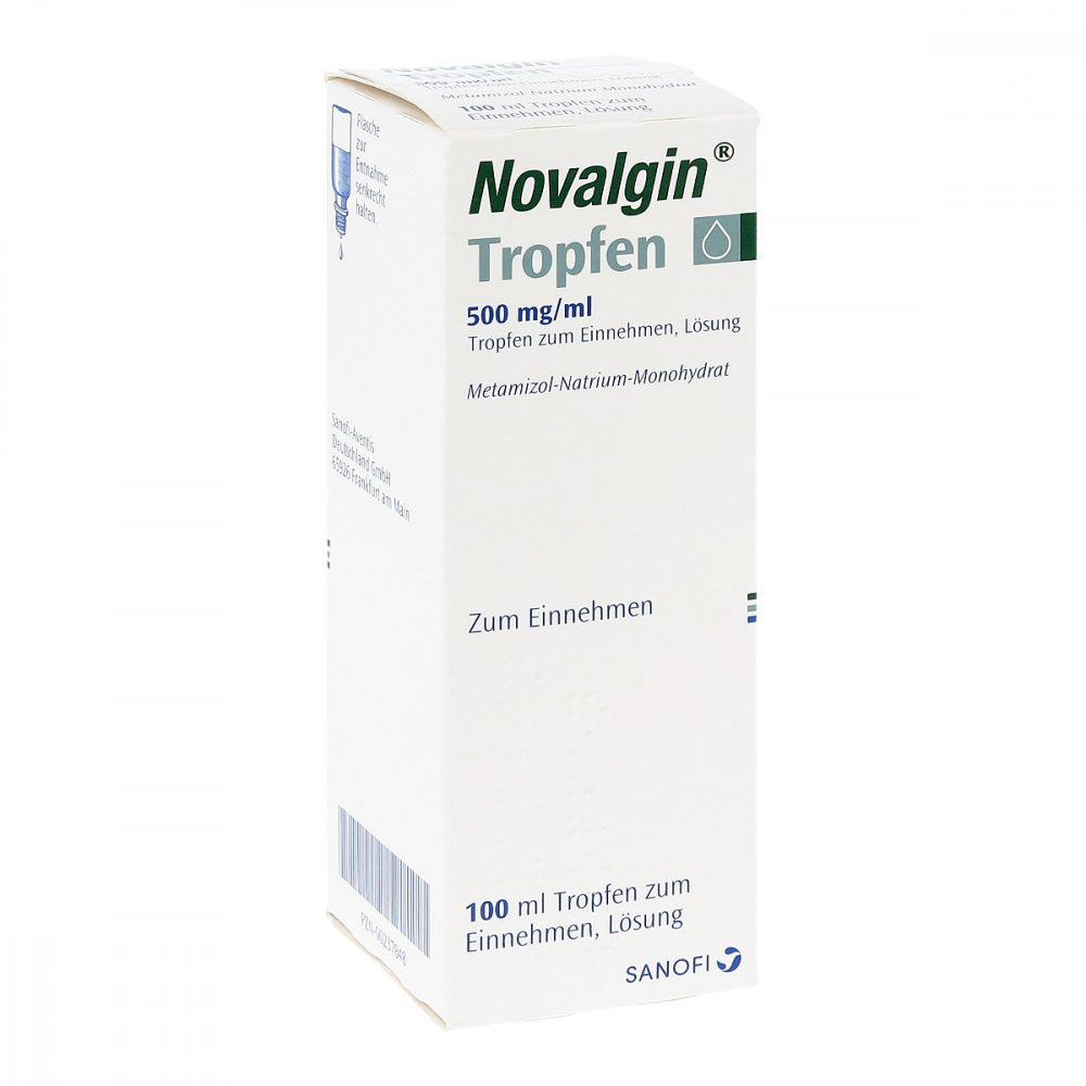 Das Produktfoto zeigt Novalgin Tropfen (100 ml) PZN 00237848