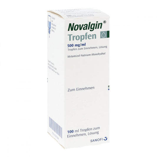 Das Produktfoto zeigt Novalgin Tropfen (100 ml) PZN 00237848