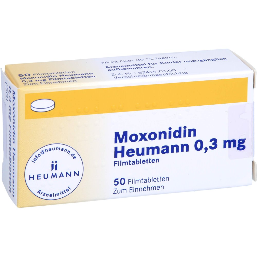 Das Produktfoto zeigt Moxonidin Heumann 0,3 Mg Filmtabletten (50 stk) PZN 00239095