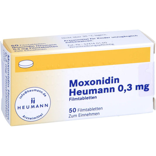 Das Produktfoto zeigt Moxonidin Heumann 0,3 Mg Filmtabletten (50 stk) PZN 00239095