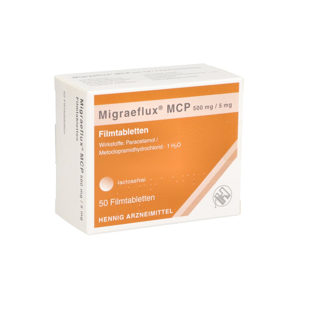 Das Produktfoto zeigt Migraeflux Mcp Filmtabletten (50 stk) PZN 00244222
