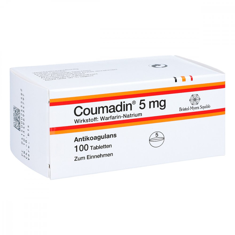 Das Produktfoto zeigt Coumadin 5 Mg Tabletten (100 stk) PZN 00245546