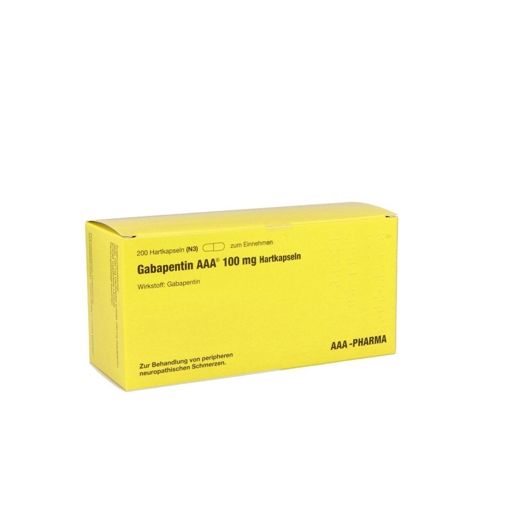 Das Produktfoto zeigt Gabapentin Aaa 100 Mg Hartkapseln (200 stk) PZN 00255415