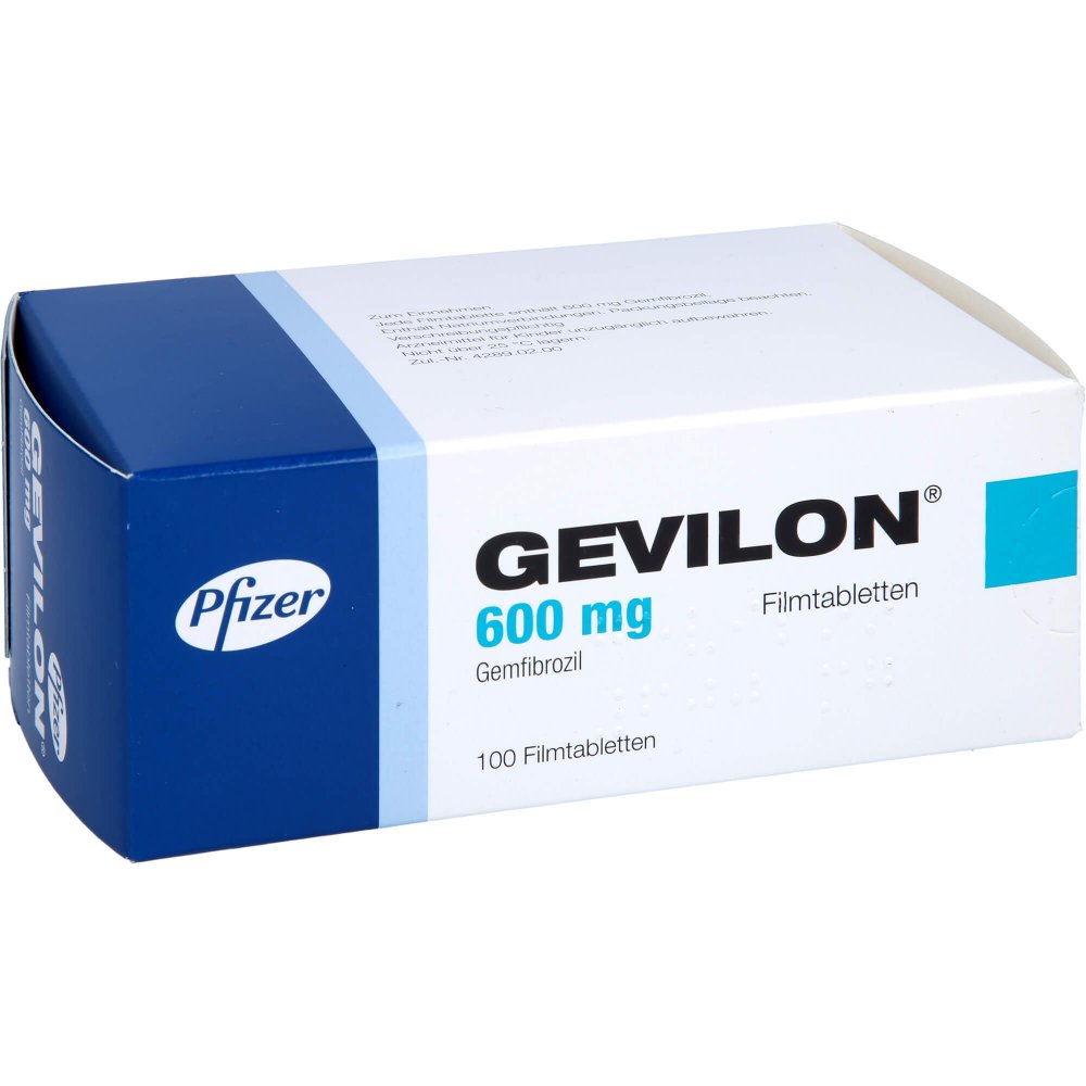 Das Produktfoto zeigt Gevilon 600 Mg Filmtabletten (100 stk) PZN 00256863