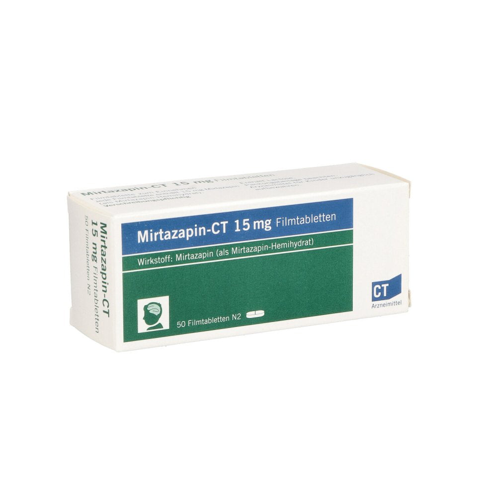 Das Produktfoto zeigt Mirtazapin-Ct 15 Mg Filmtabletten (50 stk) PZN 00260095