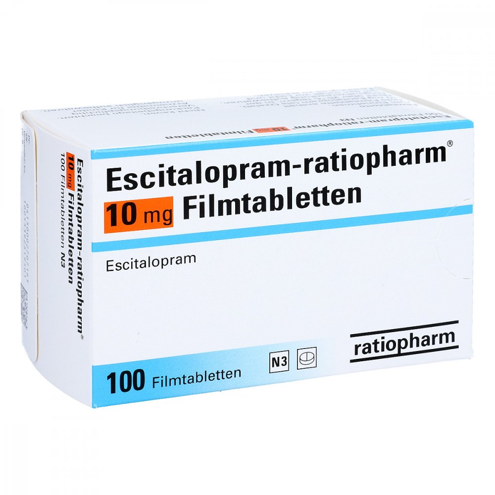 Escitalopram-Ratiopharm 10 Mg Filmtabletten (100 stk)