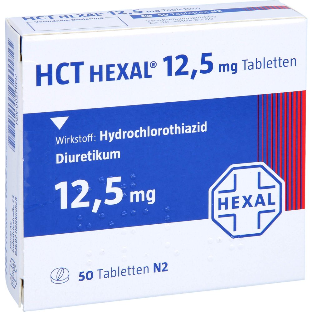 Das Produktfoto zeigt Hct Hexal 12,5 Mg Tabletten (50 stk) PZN 00271897