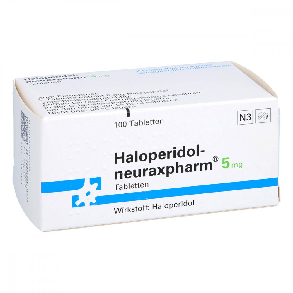 Das Produktfoto zeigt Haloperidol-Neuraxp. 5 Mg Tabletten (100 stk) PZN 00276771