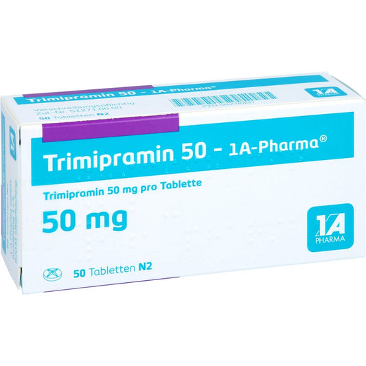 Das Produktfoto zeigt Trimipramin 50-1a Pharma Tabletten (50 stk) PZN 00278497