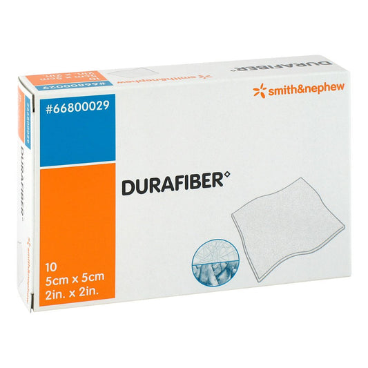Das Produktfoto zeigt Durafiber 5x5 Cm Verband (10 stk) PZN 00283015