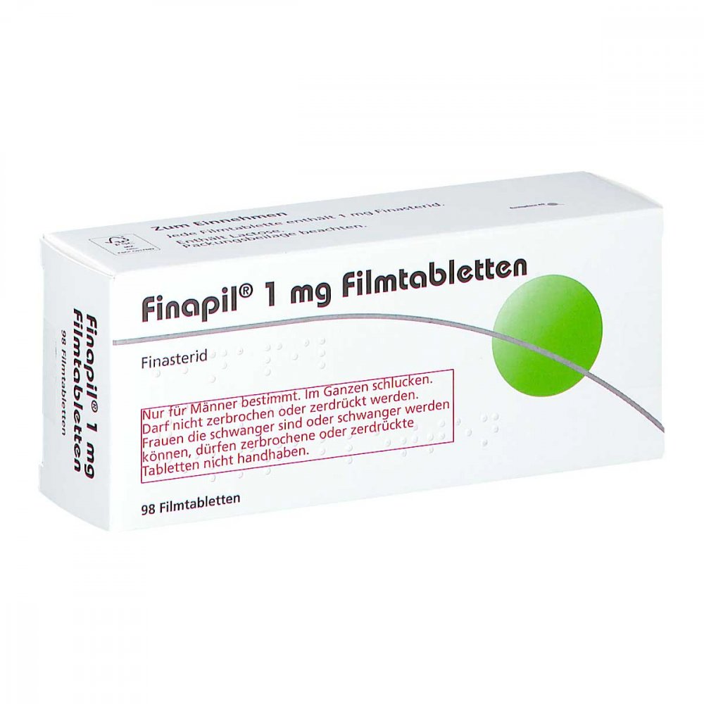 Das Produktfoto zeigt Finapil 1 Mg Filmtabletten (98 stk) PZN 00283452