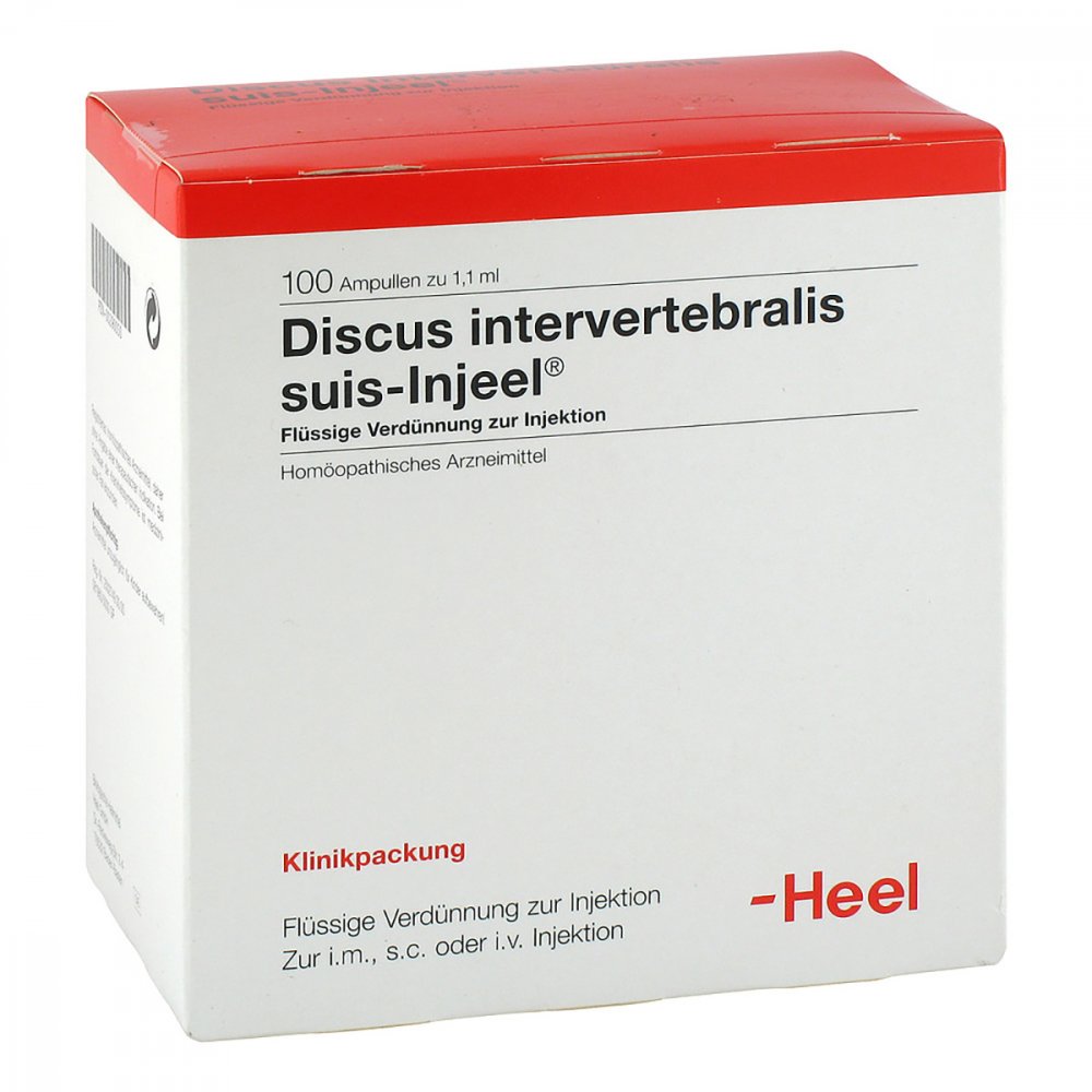 Das Produktfoto zeigt Discus Intervertebralis Suis Injeel Ampullen (100 stk) PZN 00290050