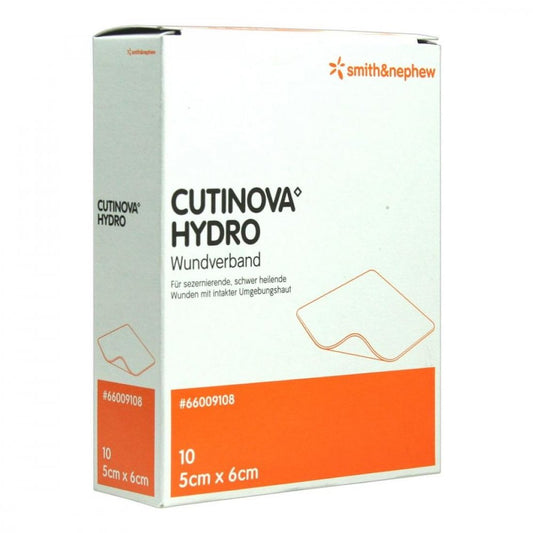 Das Produktfoto zeigt Cutinova Hydro 5x6 Cm Haftende Wundauflage (10 stk) PZN 00293491