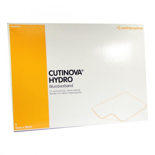 Das Produktfoto zeigt Cutinova Hydro 15x20 Cm Haftende Wundauflage (3 stk) PZN 00293522