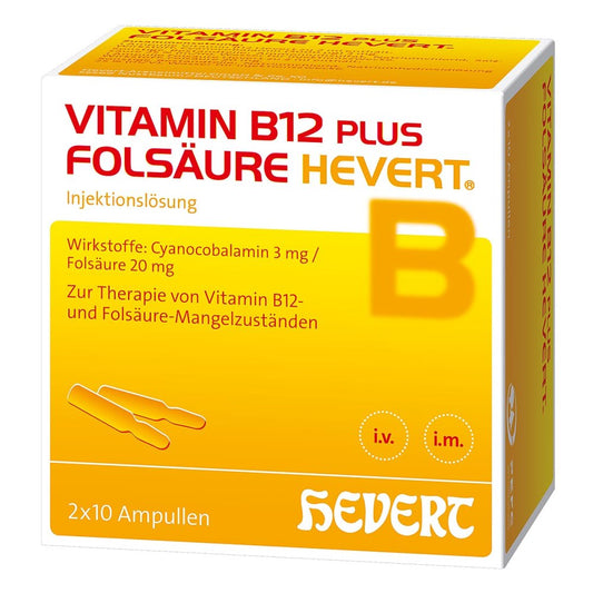 Vitamin B12 Plus Folsäure Hevert A 2 Ml Ampullen (2X10X2 ml)