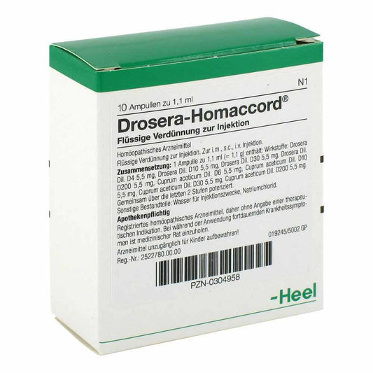 Das Produktfoto zeigt Drosera Homaccord Ampullen (10 stk) PZN 00304958