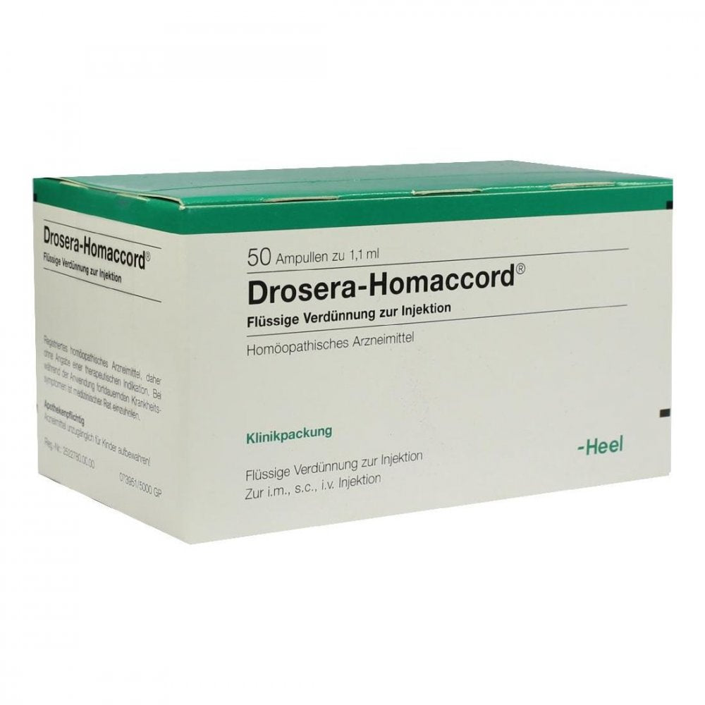 Das Produktfoto zeigt Drosera Homaccord Ampullen (50 stk) PZN 00304964