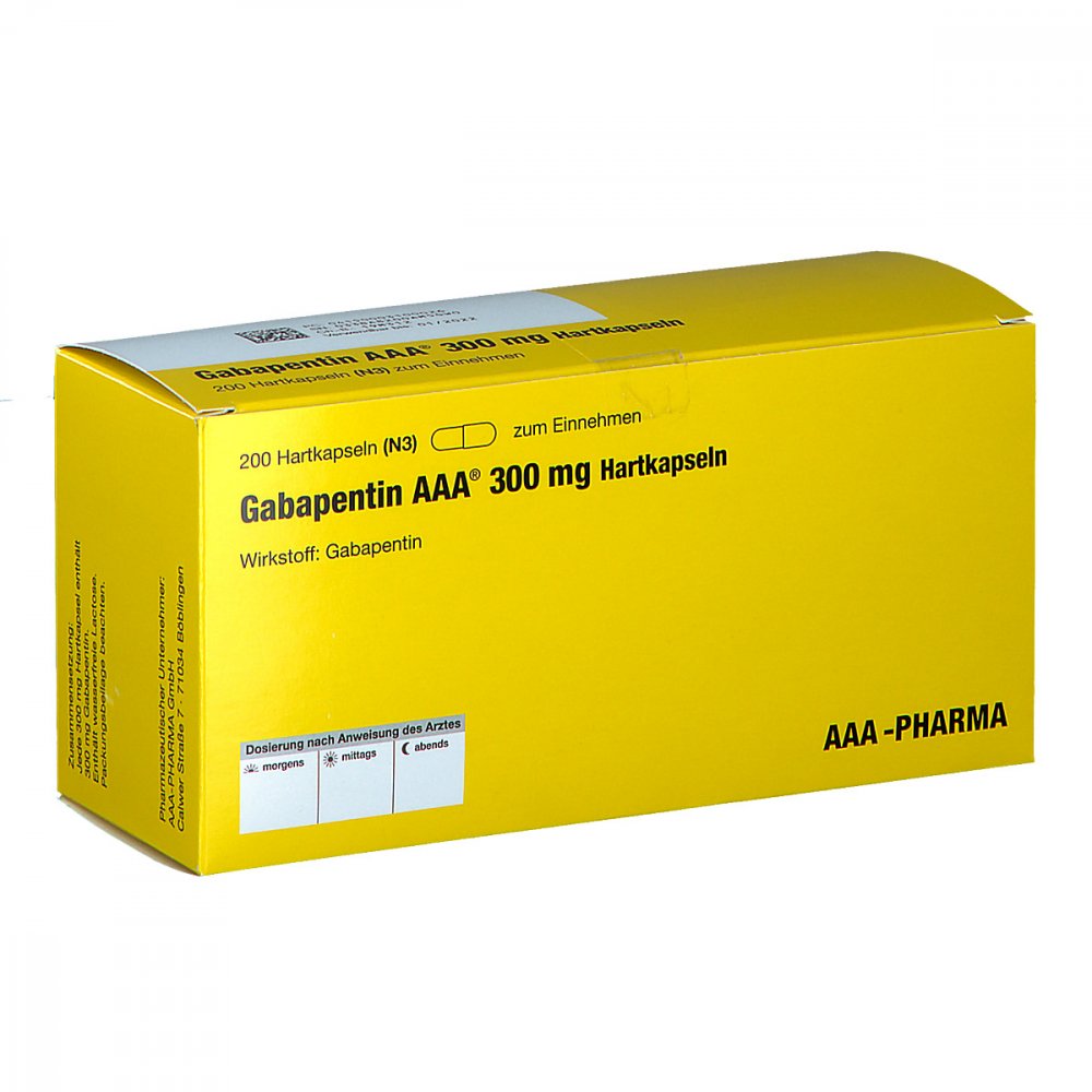 Das Produktfoto zeigt Gabapentin Aaa 300 Mg Hartkapseln (200 stk) PZN 00310002
