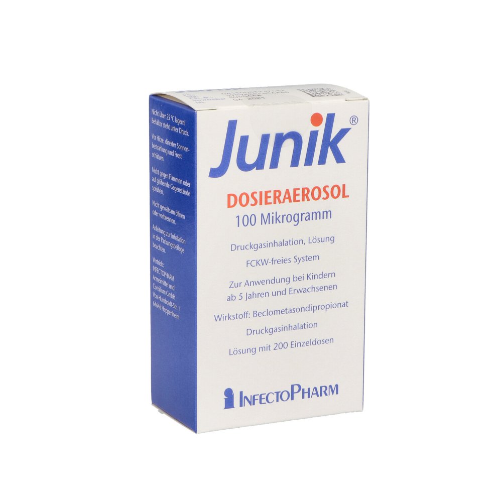 Das Produktfoto zeigt Junik 100 Μg 200 Hub Dosieraerosol (1 stk) PZN 00323743