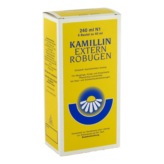 Das Produktfoto zeigt Kamillin Extern Robugen Lösung (6X40 ml) PZN 00329272