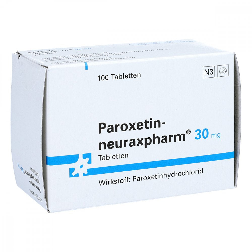 Das Produktfoto zeigt Paroxetin-Neuraxpharm 30 Mg Tabletten (100 stk) PZN 00351001