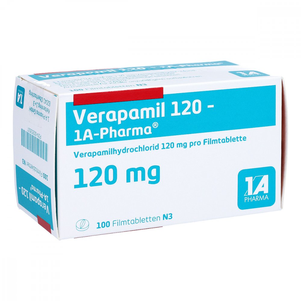 Verapamil 120-1a Pharma Filmtabletten (100 stk)