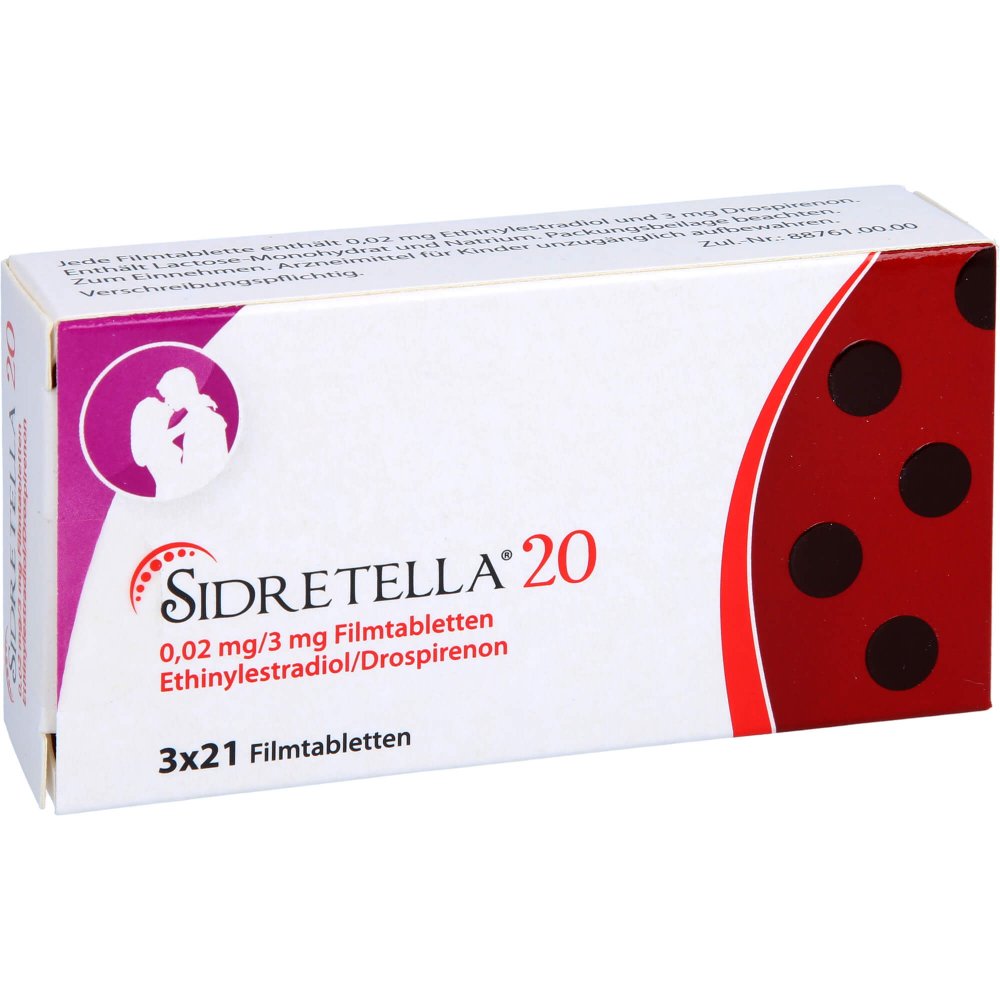 Sidretella 20 0,02 Mg/3 Mg Filmtabletten (3X21 stk)