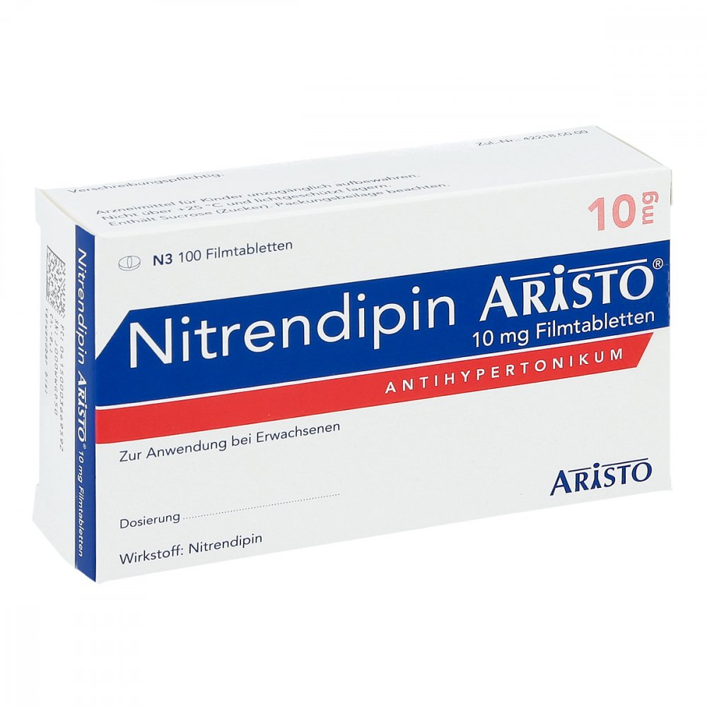 Nitrendipin Aristo 10 Mg Filmtabletten (100 stk)