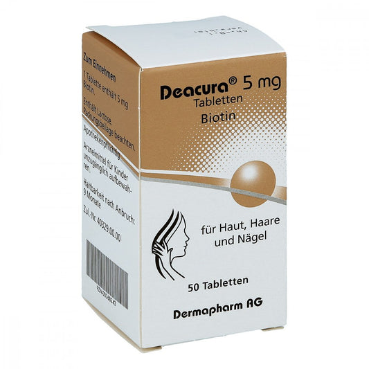 Das Produktfoto zeigt Deacura 5 Mg Tabletten (50 stk) PZN 00368243