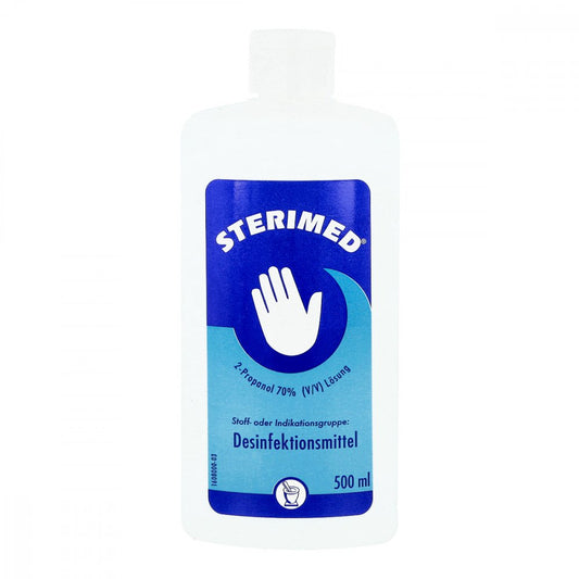 Das Produktfoto zeigt Sterimed Haut- U.Händedesinfektion (500 ml) PZN 00384035