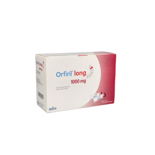 Das Produktfoto zeigt Orfiril Long 1000 Mg Retard-Minitabletten I.Beutel (200 stk) PZN 00393643