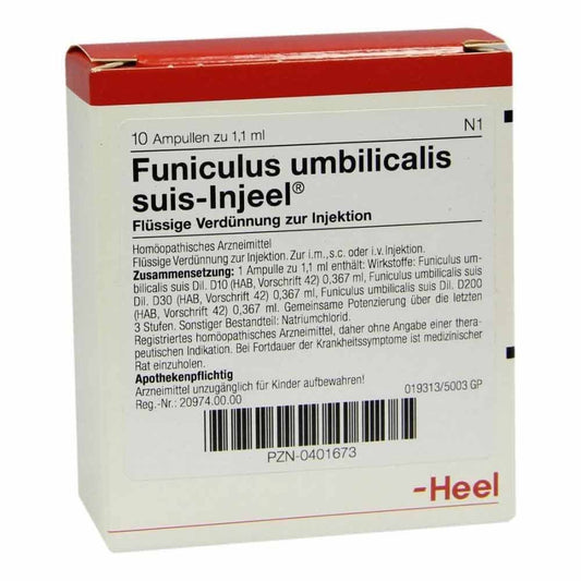 Das Produktfoto zeigt Funiculus Umbilicalis Suis Injeel Ampullen (10 stk) PZN 00401673