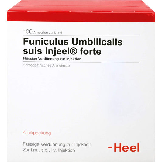 Das Produktfoto zeigt Funiculus Umbilicalis Suis Injeel Forte Ampullen (100 stk) PZN 00401756