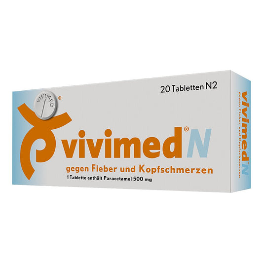 Das Produktfoto zeigt Vivimed N Gegen Fieber Und Kopfschmerzen Tabletten (20 stk) PZN 00410353